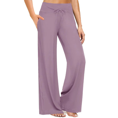 Women's Pajama Printed Wide-leg Pants High Waist DUCA