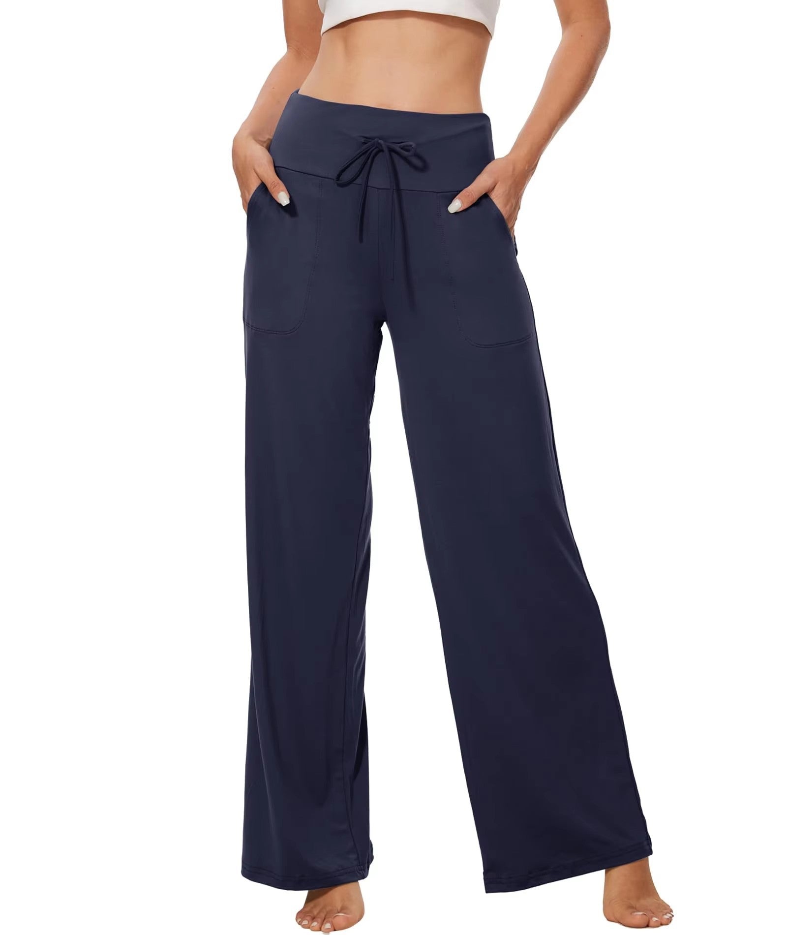 Women's Pajama Printed Wide-leg Pants High Waist DUCA