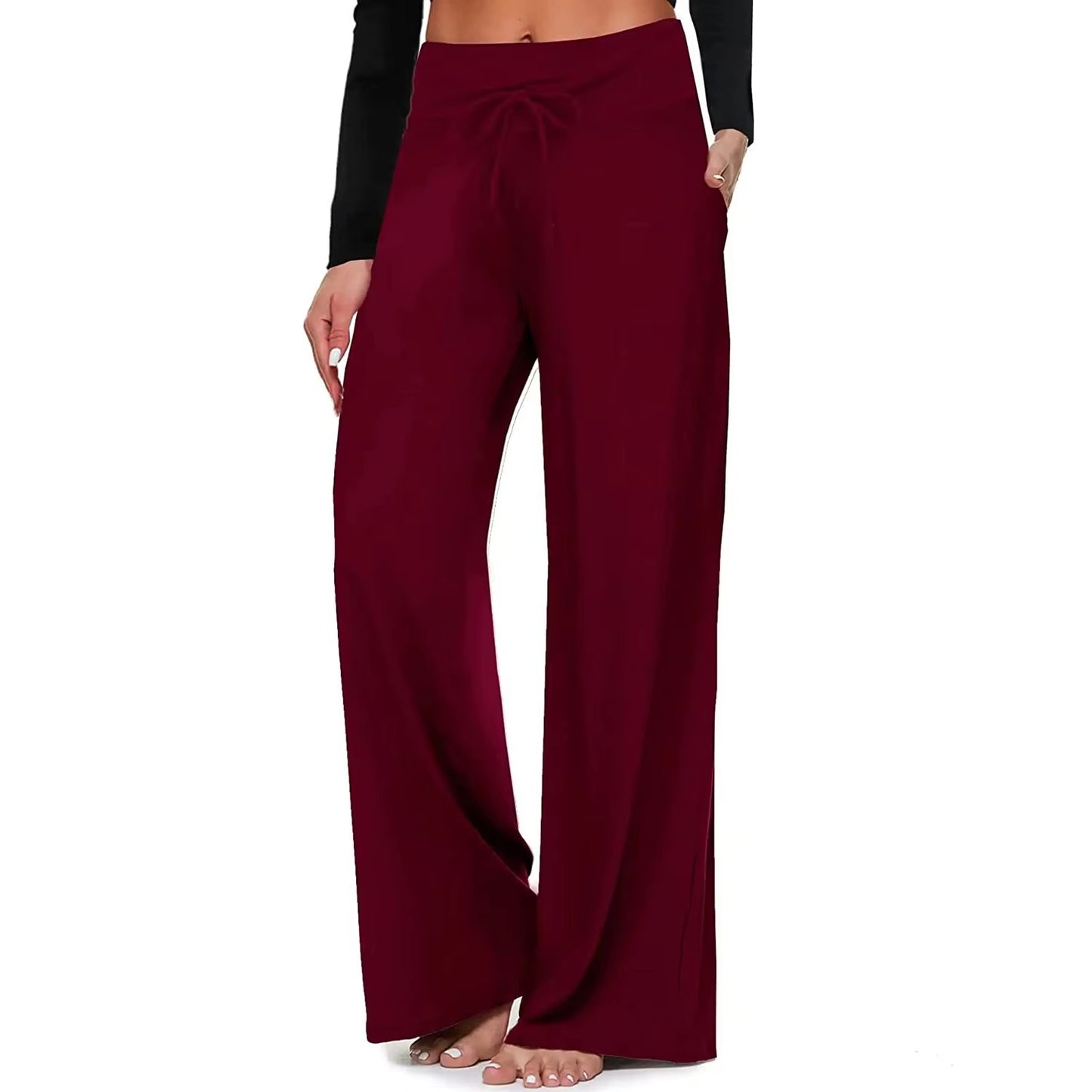 Women's Pajama Printed Wide-leg Pants High Waist DUCA