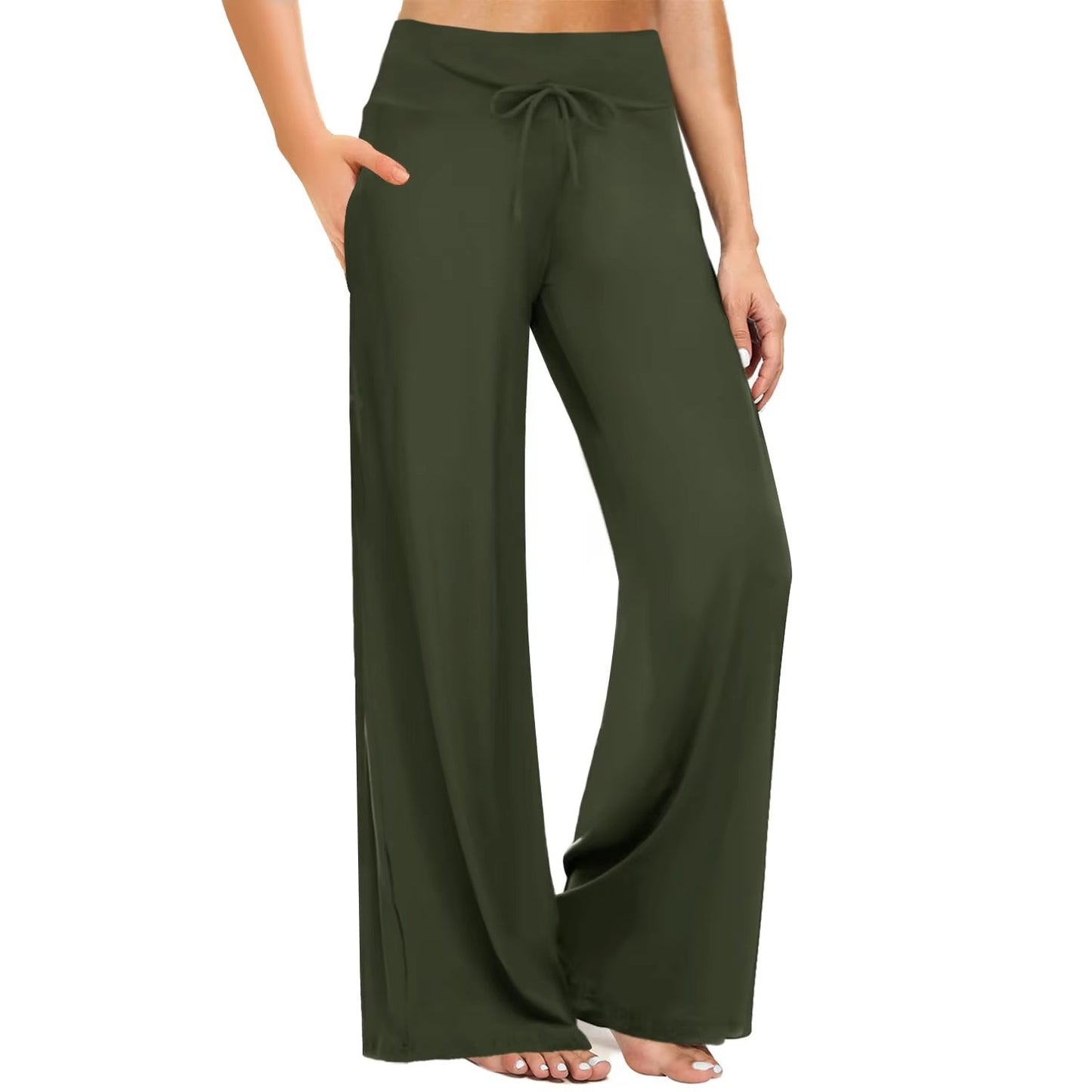 Women's Pajama Printed Wide-leg Pants High Waist DUCA