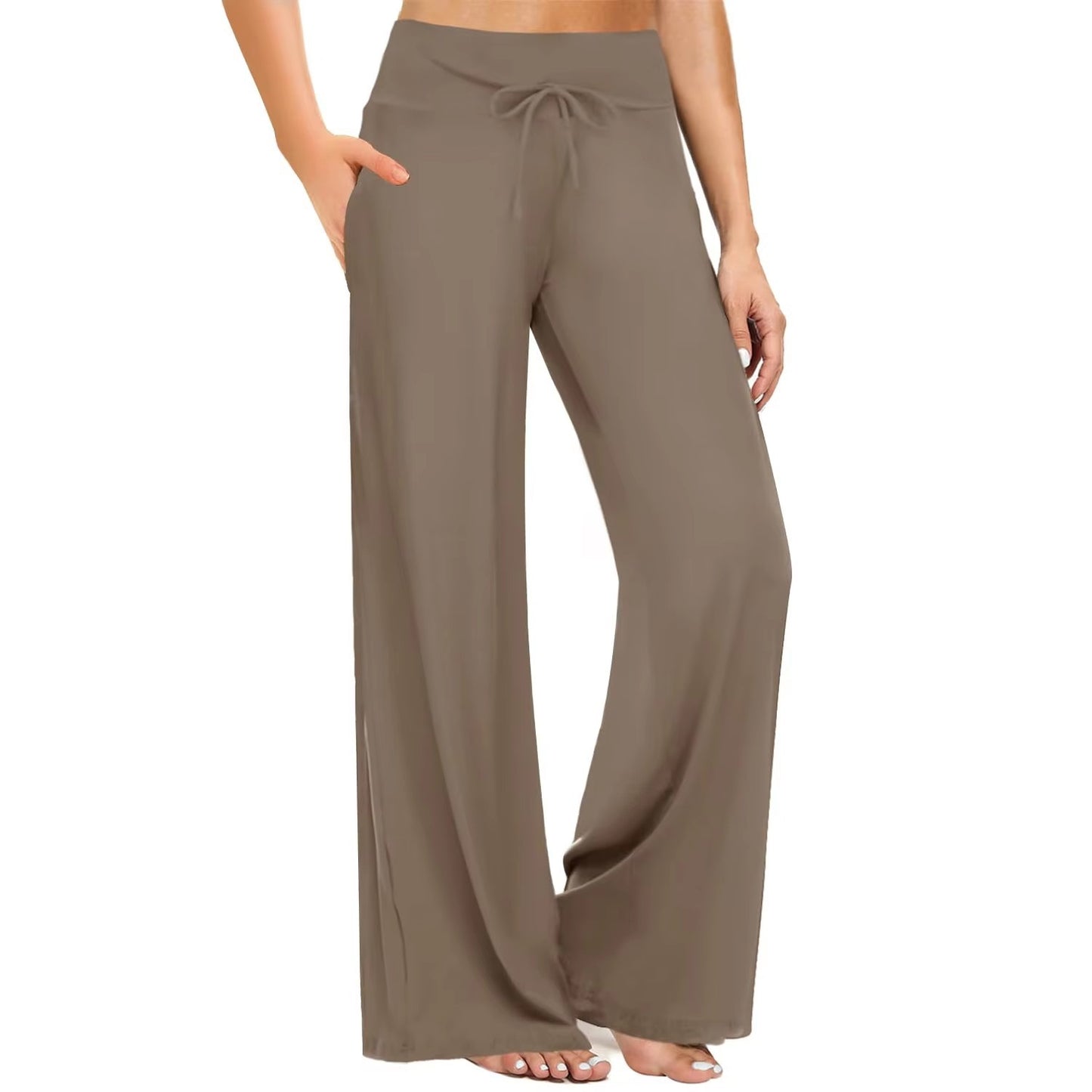 Women's Pajama Printed Wide-leg Pants High Waist DUCA