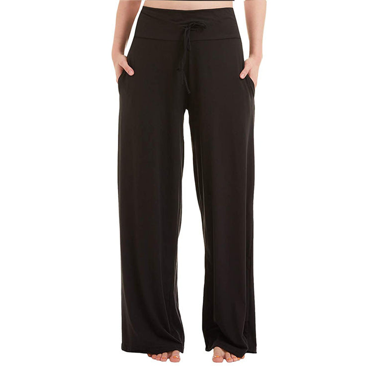 Women's Pajama Printed Wide-leg Pants High Waist DUCA