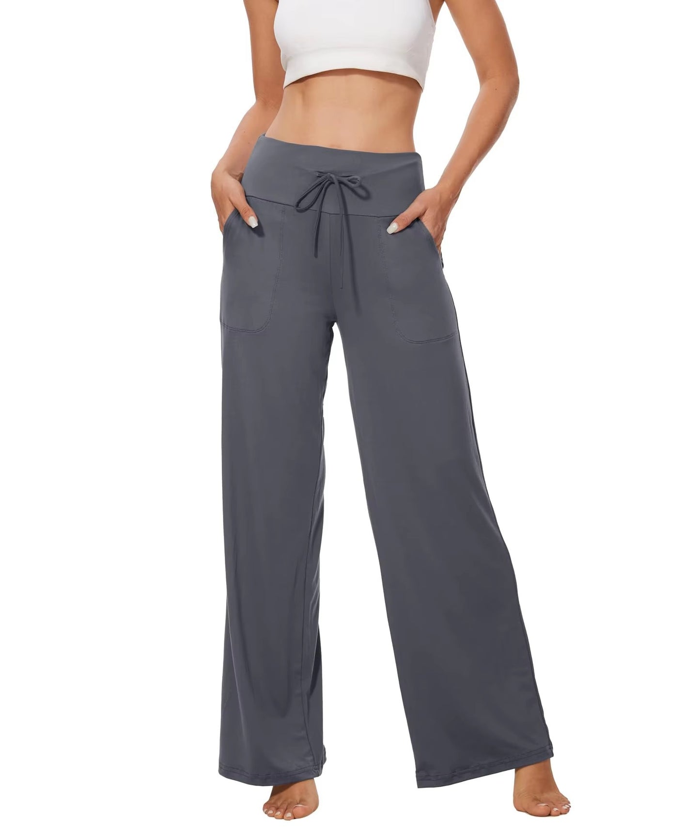 Women's Pajama Printed Wide-leg Pants High Waist DUCA