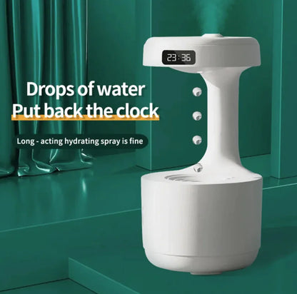 Bedroom Anti-Gravity Humidifier With Clock Water Drop Backflow Aroma Diffuser Large Capacity Office Bedroom Mute Heavy Fog Household Sprayer DUCA