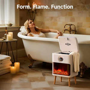 FEPPO Towel Warmer, 23L Large Capacity Luxury Towel Warmers for Bathroom with Hearthglow Display, Rotary Timer Control & LED Countdown, Fits 2 Large Towels, Bathrobes, Blankets, Pajamas
