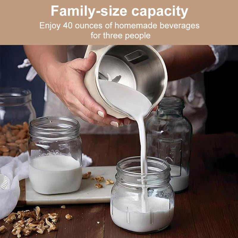 SPZTJK Nut Milk Maker, Homemade Soy Milk,Almond Milk,Plant Based Milks,Oat Milk,Fresh Juice,Coconut,Electric Bean and Nut Milk Machine with Delay Start/12 Hours Timer/Keep Warm/Self-Cleaning/Boil Water