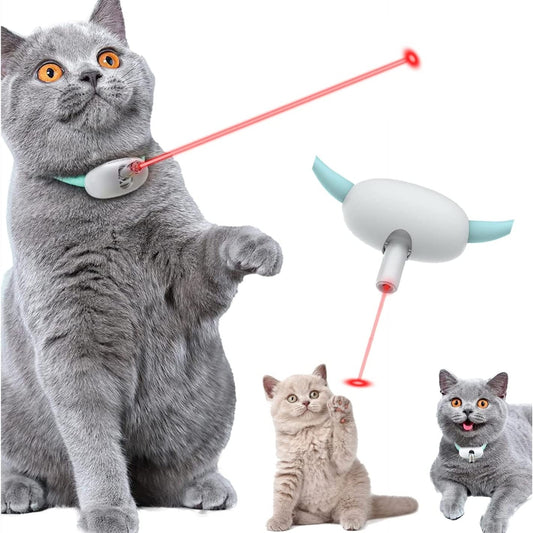 Automatic Cat Toy Smart Laser Teasing Cat Collar Electric USB Charging Kitten Amusing Toys Interactive Training Pet Items DUCA