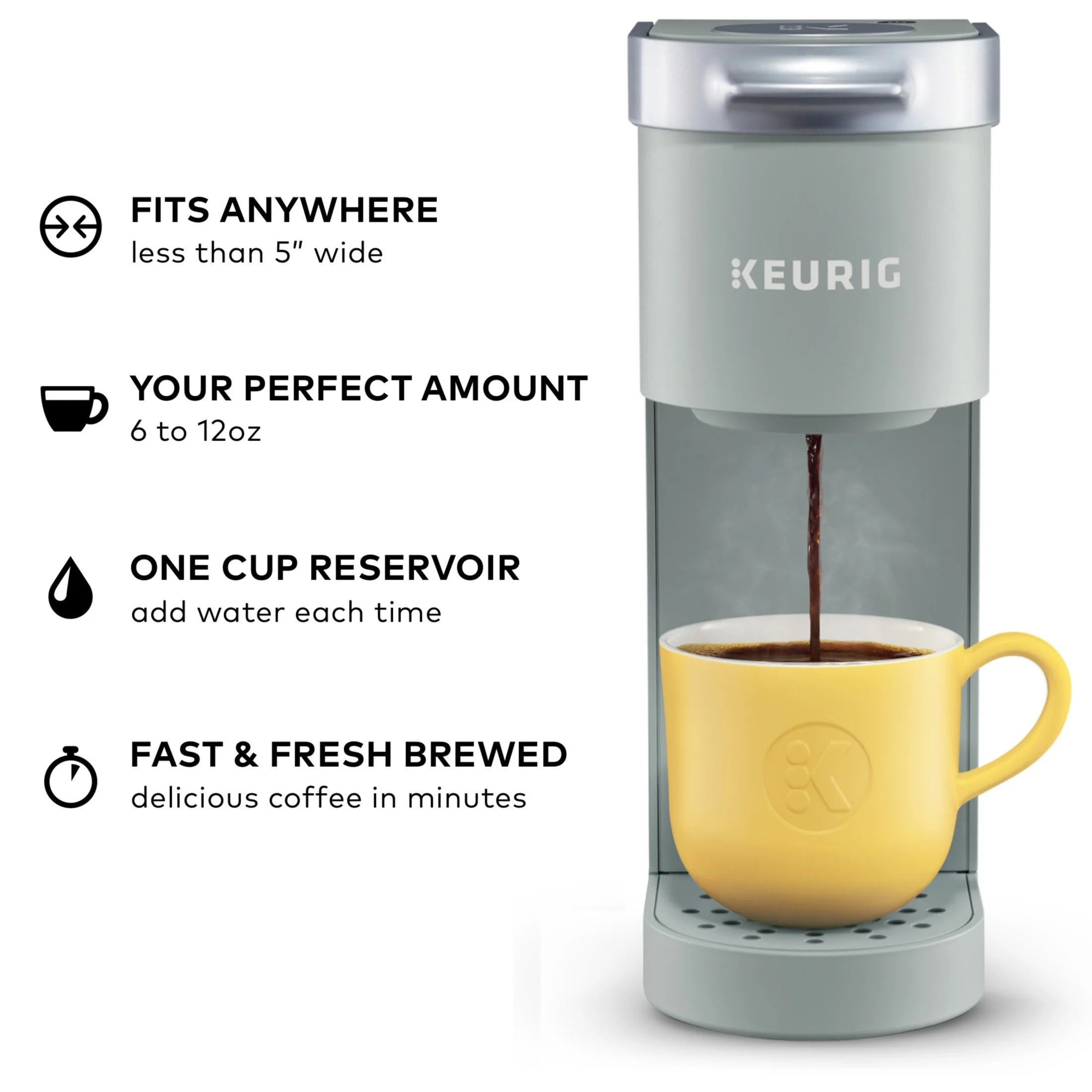 K-Mini Single Serve Coffee Maker, Studio Gray