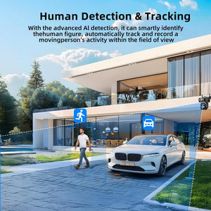 Seckun Solar Cctv Wifi Security Camera with Spotlight,1080P HD Clear Picture,Plr Motiondetection, Color Night Vision, Waterproof Black Security Wireless Camera Dual Lenses, No Dead Ends.Automatic Tracking Wireless Deals for You Two-Way Audio Aj19-Wifi