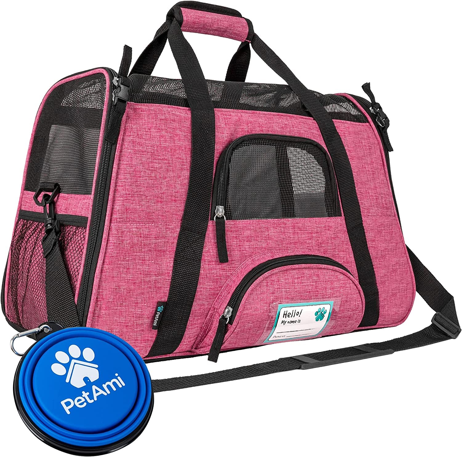Airline Approved Pet Carrier for Cat, Soft Sided Dog Carrier for Small Dog, Cat Travel Supplies Accessories for Indoor Cat, Ventilated Pet Carrying Bag Medium Kitten Puppy, Large Heather Purple
