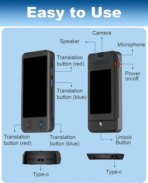 Itour D-Lite Dual Screen Language Translator Device, 2025 Real-Time Voice Translation Interpreter Hub 139 Languages, Group Chat & Photo & Phonetranslation, Instant Pocket AI Translator Device