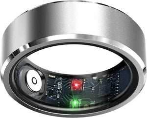 Smart Ring Health Tracker, Sleep Tracker Ring with Heart Rate, Waterproof Fitness Ring for Activity Monitoring/Steps/Distance/Calories, Air Gestures, up to 7-Day Battery, for Ios Android (Black,#10)