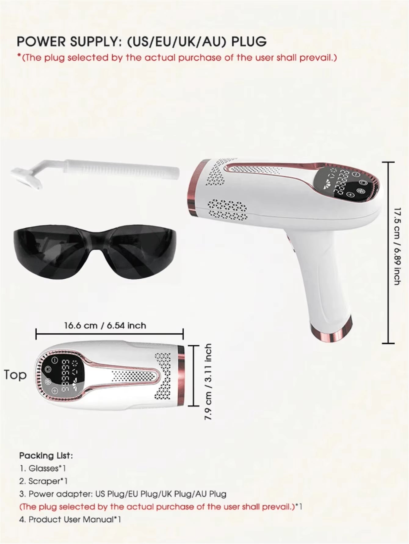 04 Painless Epilator,Ipl Laser Hair Removal Device for Women and Men, 3-In-1 At-Home for Whole Body, Face, Armpits, Bikini, Arms