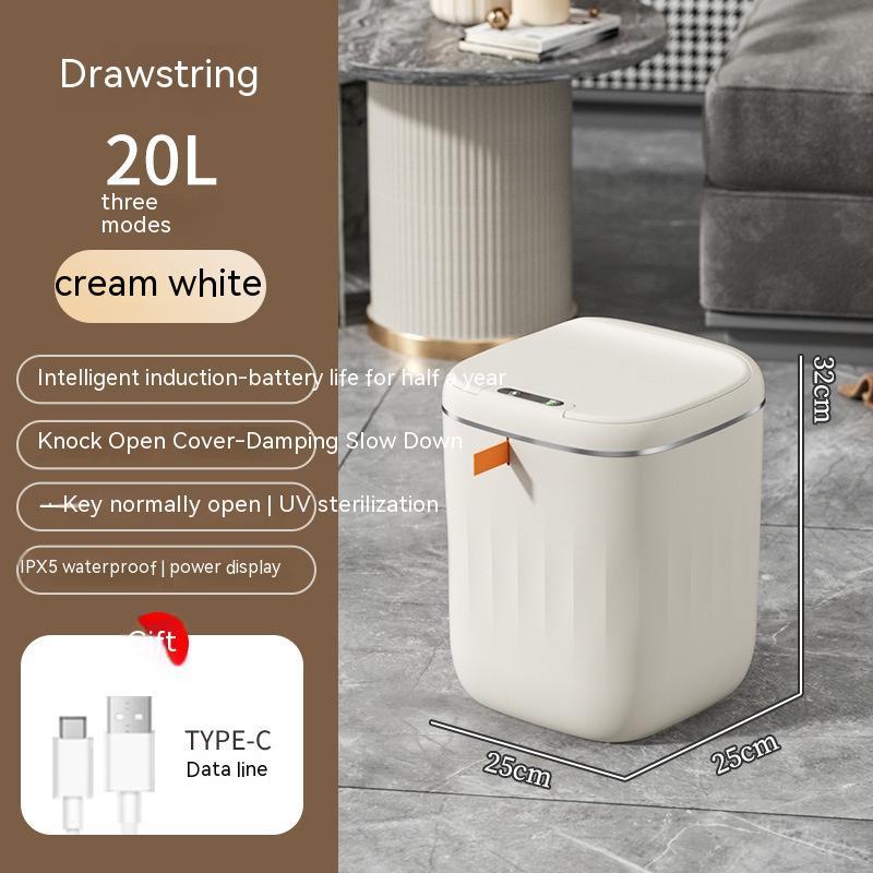 Smart Trash Can With Lid For Bedroom And Living Room Kitchen Storage Box Trash Can Induction Small Car Box Automatic Smart Dustbin Smart Trash Bin DUCA