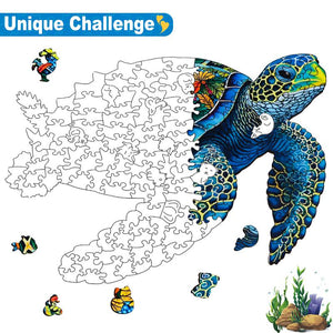【Black Friday】Wooden Puzzles - Sea Turtle/Flowers/Octopus Unique Jigsaw Toy Kit Gift with Box: 200 PCS HDF Wooden Puzzle with Vivid Art and Imaginative Design Christmas Birthday Party Gift for Adults & Kids