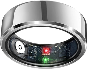 Smart Ring Health Tracker, Sleep Tracker Ring with Heart Rate, Waterproof Fitness Ring for Activity Monitoring/Steps/Distance/Calories, Air Gestures, up to 7-Day Battery, for Ios Android (Black,#10)