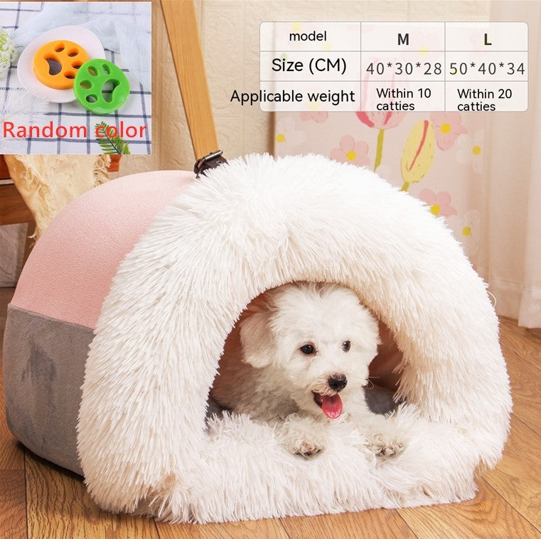 New Splice Portable Pet Nest Portable Autumn And Winter Warm Dog Nest Moisture-proof Long Fur Cat Nest Cross Border Pet Nest DUCA