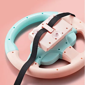 Kids Steering Wheel for Backseat Simulated Driving Steering Wheel Toy with Light Music Preschool Toys Pretend Driving Toy Gifts