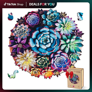 【Black Friday】Wooden Puzzles - Sea Turtle/Flowers/Octopus Unique Jigsaw Toy Kit Gift with Box: 200 PCS HDF Wooden Puzzle with Vivid Art and Imaginative Design Christmas Birthday Party Gift for Adults & Kids