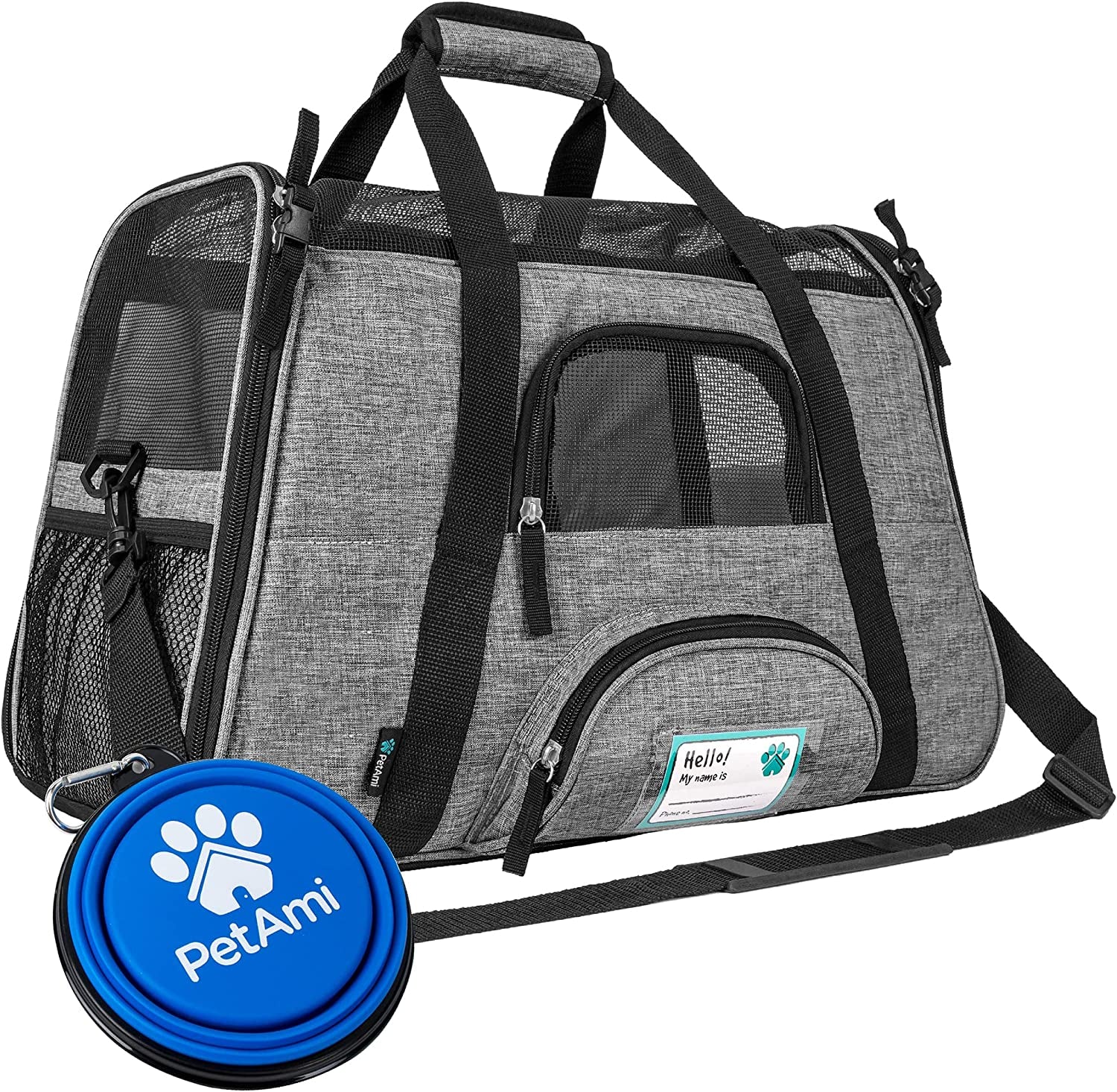 Airline Approved Pet Carrier for Cat, Soft Sided Dog Carrier for Small Dog, Cat Travel Supplies Accessories for Indoor Cat, Ventilated Pet Carrying Bag Medium Kitten Puppy, Large Heather Purple