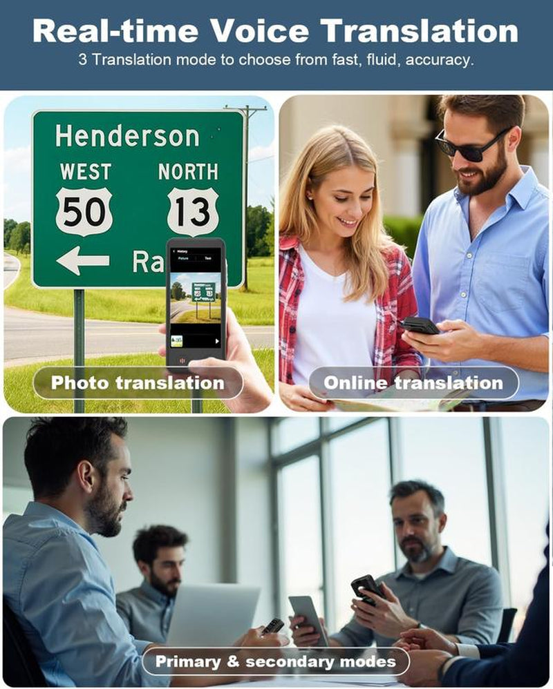 Itour D-Lite Dual Screen Language Translator Device, 2025 Real-Time Voice Translation Interpreter Hub 139 Languages, Group Chat & Photo & Phonetranslation, Instant Pocket AI Translator Device
