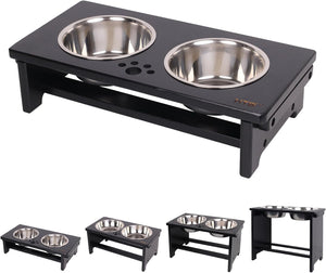 Elevated Dog Bowls,Raised Dog Bowl Stand with 2 Stainless Steel Bowls,Elevated Raised Dog Bowls for Large Medium Small Sized Dogs