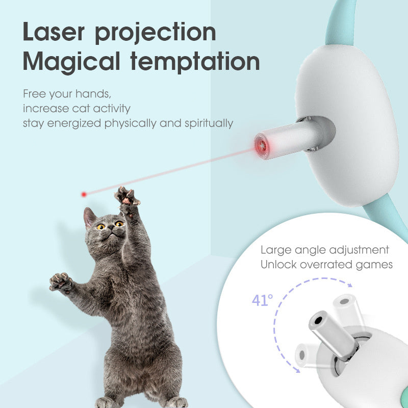 Automatic Cat Toy Smart Laser Teasing Cat Collar Electric USB Charging Kitten Amusing Toys Interactive Training Pet Items DUCA