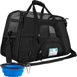 Airline Approved Pet Carrier for Cat, Soft Sided Dog Carrier for Small Dog, Cat Travel Supplies Accessories for Indoor Cat, Ventilated Pet Carrying Bag Medium Kitten Puppy, Large Heather Purple
