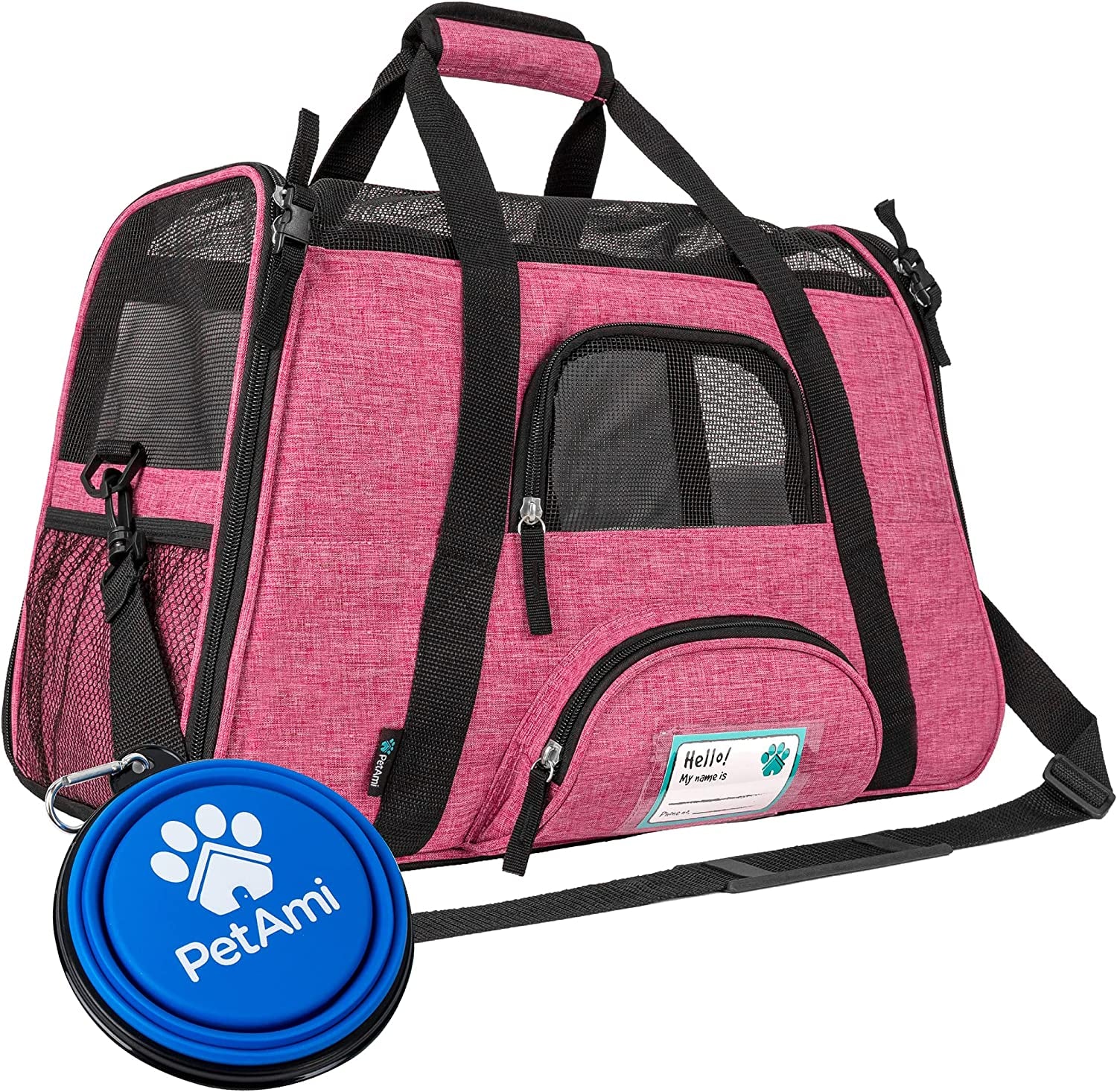 Airline Approved Pet Carrier for Cat, Soft Sided Dog Carrier for Small Dog, Cat Travel Supplies Accessories for Indoor Cat, Ventilated Pet Carrying Bag Medium Kitten Puppy, Large Heather Purple