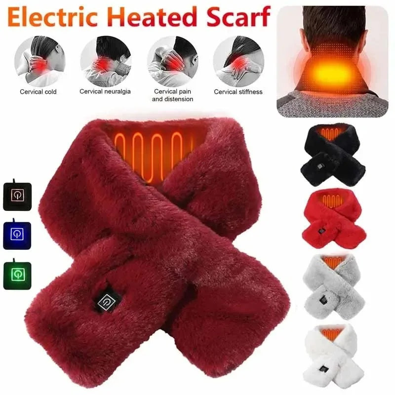 Heating Scarf USB Electric Heated Neck Wrap Heating Pad Pain Relief Three-gear Temperature Control Neck Warmer For Women Men DUCA