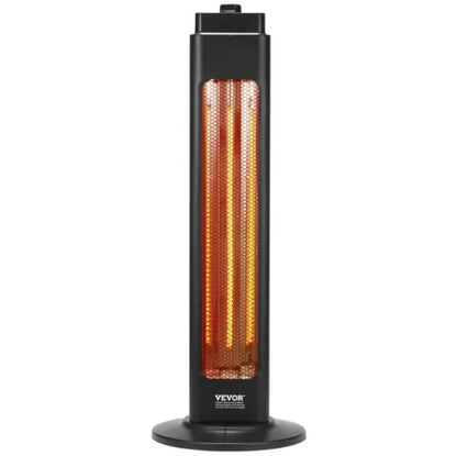 VEVOR Infrared Heater, 1500W Oscillation Electric Space Heater, Patio Heater W 2 Speeds  Timer, Outdoor Outdoor For Bedroom,Studio,Porch,Dining Room,Studio, Stand,31.5 In L, Black DUCA