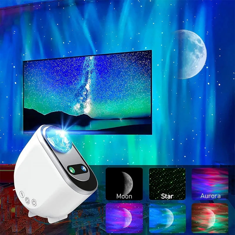 Aurora Borealis Starlight Projectors LED Galaxy Star Atmosphere Galaxy Night Light Home Bedroom Sky Moon Lamp Room Decor Gift DUCA