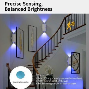 Under Cabinet Lights, Motion Sensor Night Light Indoor, Rechargeable 1500Mah LED, Auto-On Magnetic Dimmable Lamp, 7 Ambient Colors, Plug-Free Stick Anywhere Lighting for Bathroom, Bedroom, Kitchen, Stairs