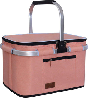 35L Large Picnic Basket 5 Layers of Internal Pockets Leak-Proof and Insulated Folding, Internal Support Does Not House Warming Gifts New Home, Wedding Gifts for Couple(Black)