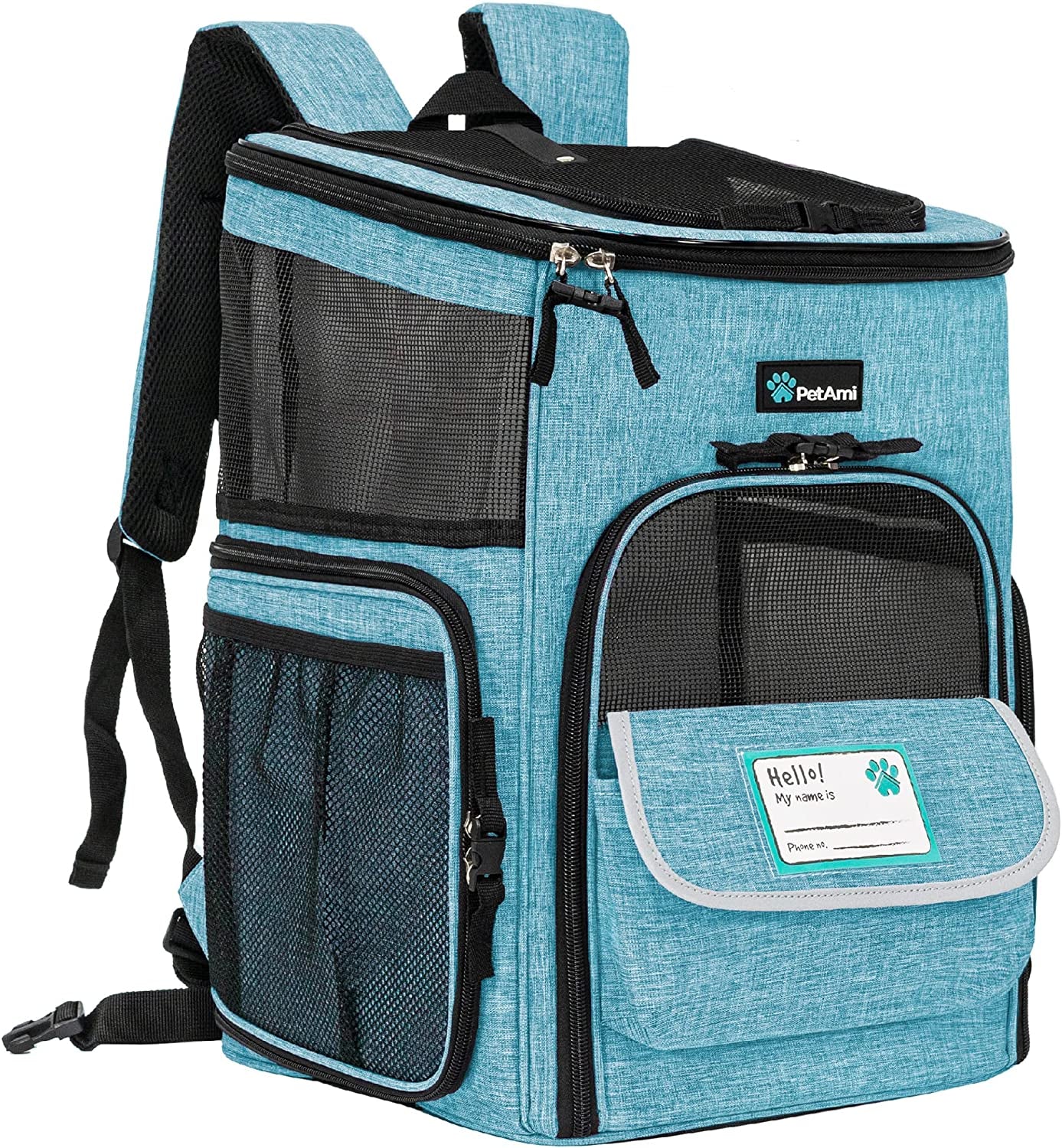 Dog Backpack Carrier, Airline Approved Cat Backpacks for Carrying Small Large Cats, Pet Carrier Back Pack, Ventilated Soft Sided for Travel, Hiking, Camping, Max 18 Lbs, Charcoal