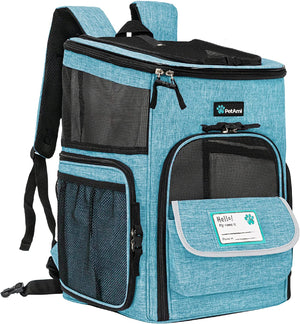 Dog Backpack Carrier, Airline Approved Cat Backpacks for Carrying Small Large Cats, Pet Carrier Back Pack, Ventilated Soft Sided for Travel, Hiking, Camping, Max 18 Lbs, Charcoal