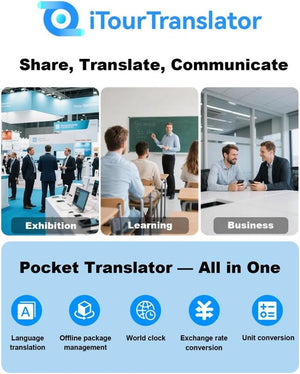Itour D-Lite Dual Screen Language Translator Device, 2025 Real-Time Voice Translation Interpreter Hub 139 Languages, Group Chat & Photo & Phonetranslation, Instant Pocket AI Translator Device