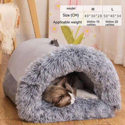 New Splice Portable Pet Nest Portable Autumn And Winter Warm Dog Nest Moisture-proof Long Fur Cat Nest Cross Border Pet Nest DUCA