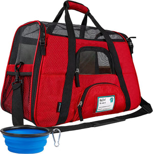 Airline Approved Pet Carrier for Cat, Soft Sided Dog Carrier for Small Dog, Cat Travel Supplies Accessories for Indoor Cat, Ventilated Pet Carrying Bag Medium Kitten Puppy, Large Heather Purple