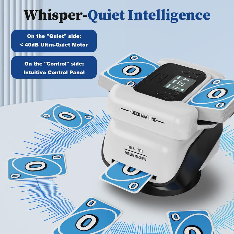 2-In-1 Automatic Card Shuffler & Dealer for 1-2 Decks Support 8 Players,Rechargeable Card Dealer Machine, Preset Games for Poker, UNO, Blackjack, Texas Hold'Em, Crazy Eights, Birthday Christmas Gifts