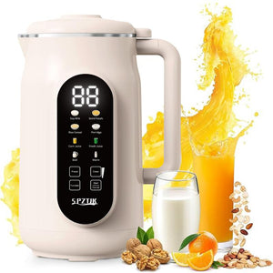 SPZTJK Nut Milk Maker, Homemade Soy Milk,Almond Milk,Plant Based Milks,Oat Milk,Fresh Juice,Coconut,Electric Bean and Nut Milk Machine with Delay Start/12 Hours Timer/Keep Warm/Self-Cleaning/Boil Water