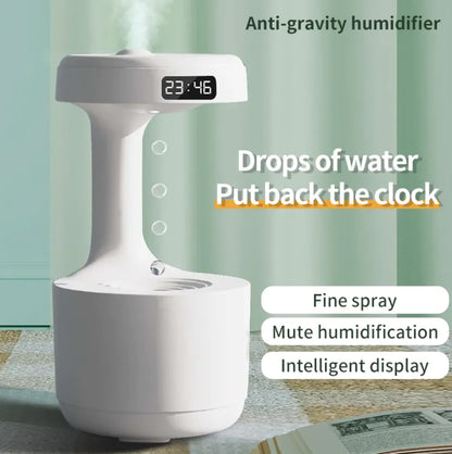 Bedroom Anti-Gravity Humidifier With Clock Water Drop Backflow Aroma Diffuser Large Capacity Office Bedroom Mute Heavy Fog Household Sprayer DUCA